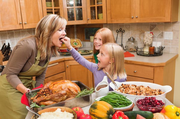 Family cooking their favorite meal together