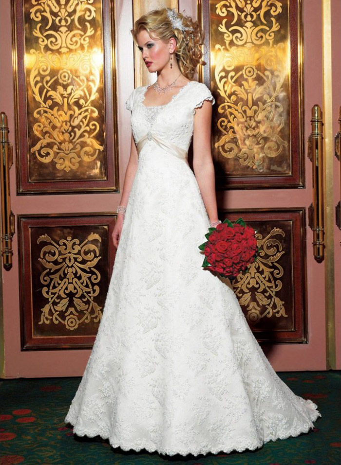 Lds wedding outlet gowns