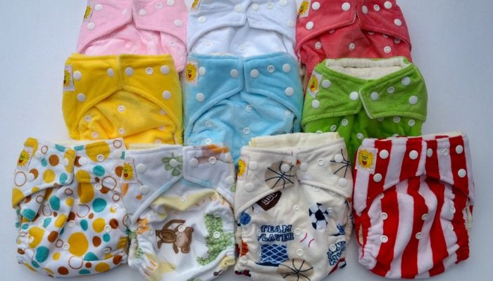 A variety of cloth diapers