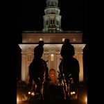 Nauvoo Temple and Statue of Joseph and Hyrum Smith