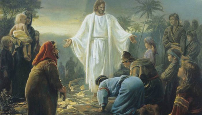Jesus Christ comforts the Nephites