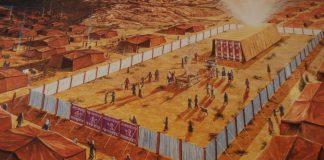 A painting of the Israelite's tabernacle