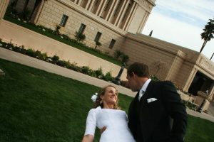 A couple is married at the Mesa, Arizona Temple