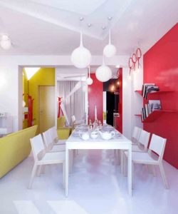 yellow and red decor