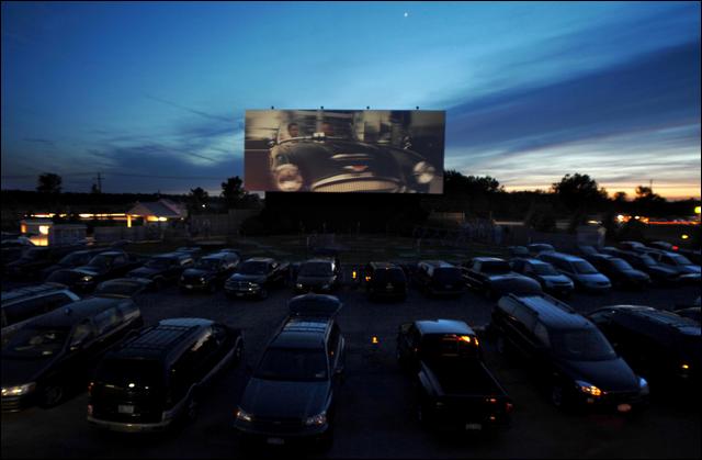 dusk at the drive-in