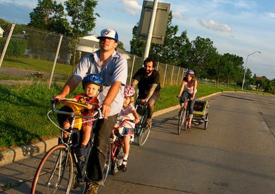 Family biking