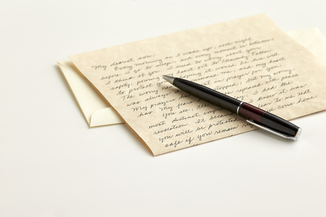 Handwritten letter to a military service man