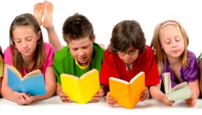 children reading books