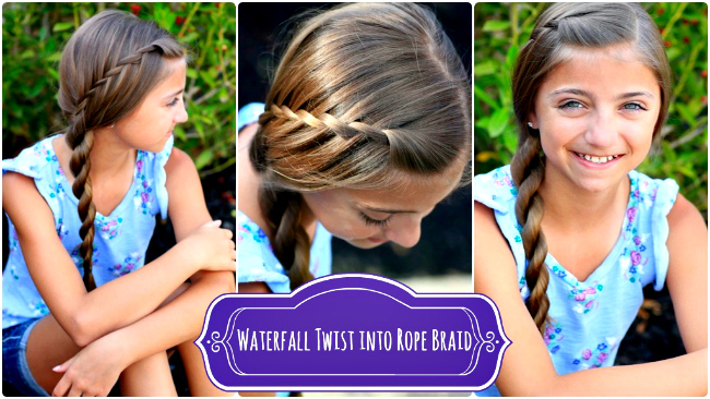 Waterfall Twist Rope Braid by Cute Girls Hairstyles 