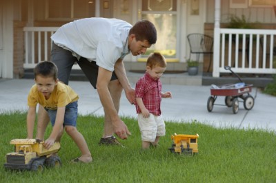 boys dad yellow truck