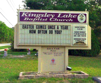 Easter comes once a year. How often do you?