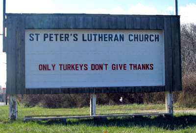 Only turkeys don't give thanks