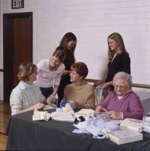 relief society members serving in their church callings