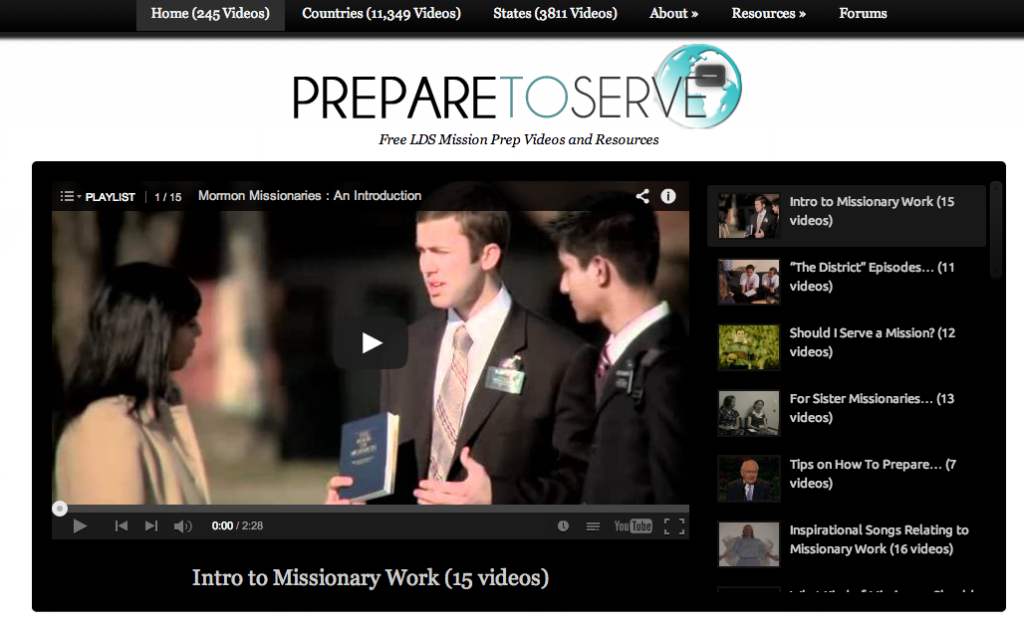 Screen shot of Prepare To Serve video page