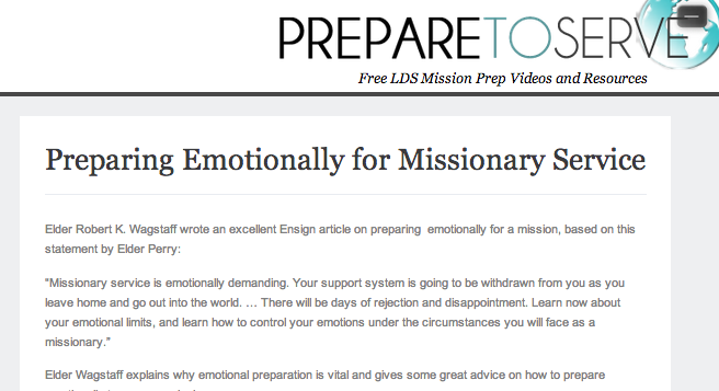 Prepare To Serve mission statement