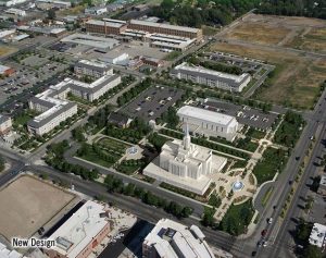 Rendering of the Ogden LDS Temple site after construction. 