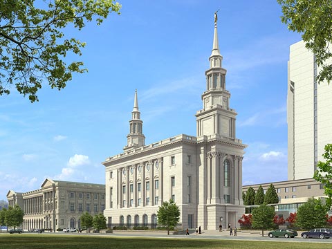 What the Philadelphia temple will look like when it is completed in 2016.