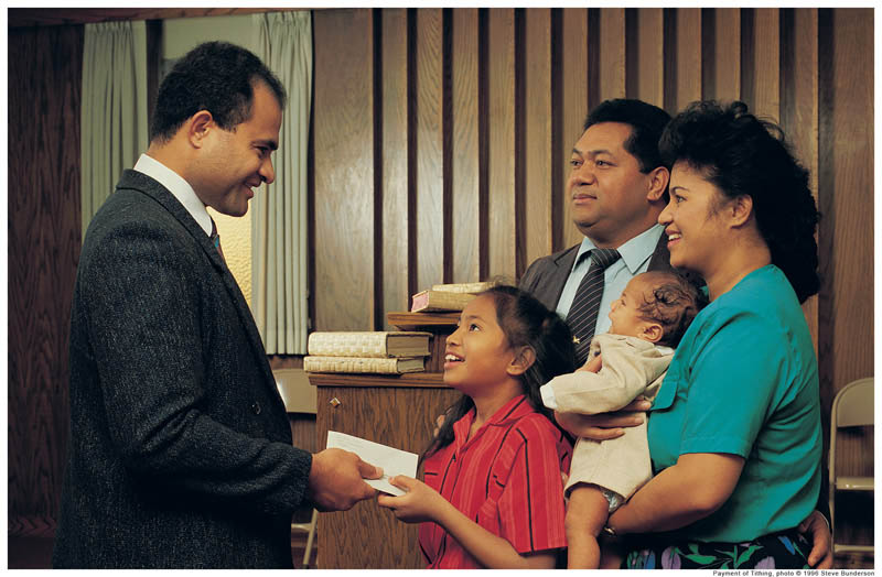 Mormon bishop with family