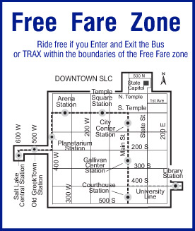 UTA Free Fare Zone