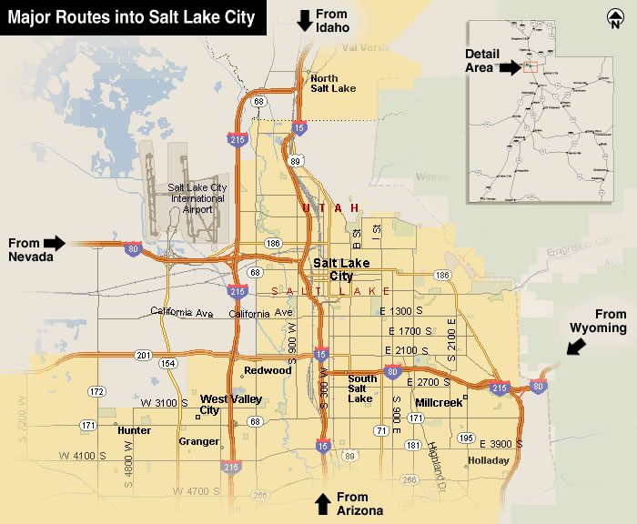 Best routes into Salt Lake