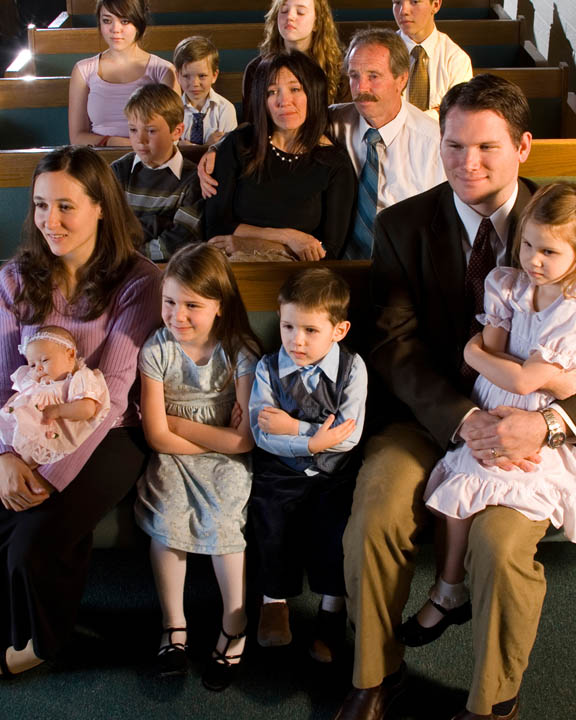 Children being reverent in Sunday sacrament meeting