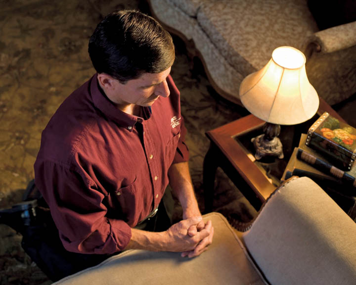 Mormon man praying