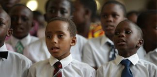 LDS children singing in Africa