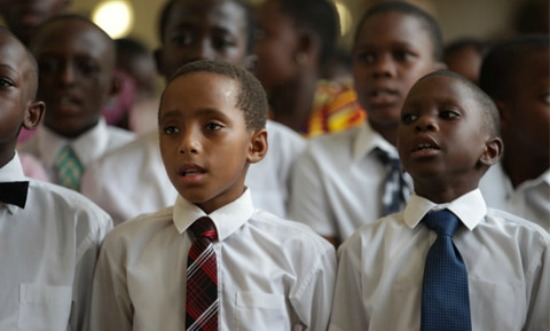 LDS children singing in Africa