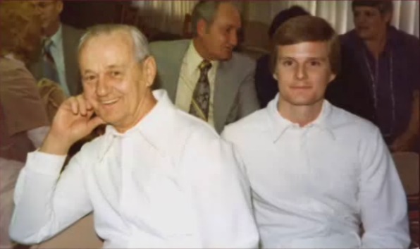 David A. Bednar at his fathers baptism