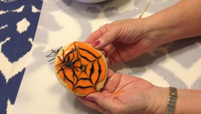 Finished Halloween Spider Cookie