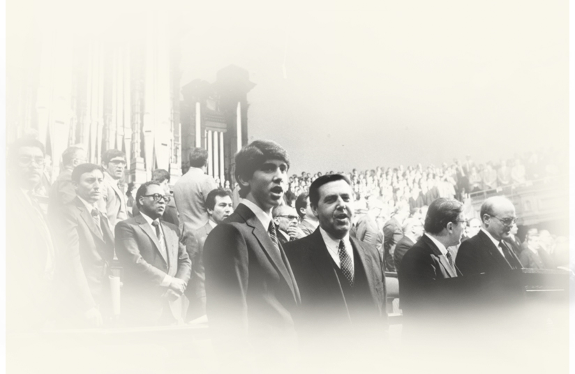 Jeffrey R. Holland and his son Matt in the Salt Lake Tabernacle