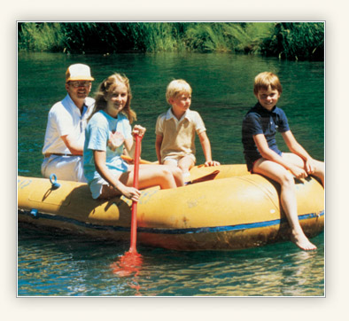 Quentin L. Cook rafting with his children