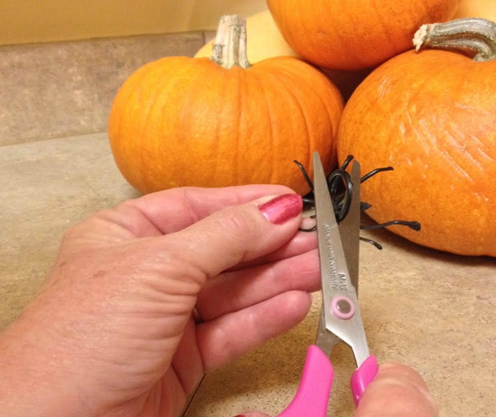 Trimming plastic spiders