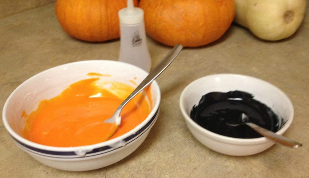 Orange and black cookie icing