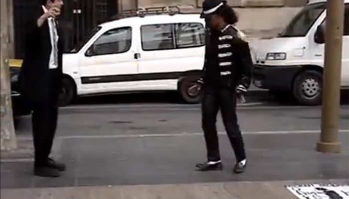 Missionary dance-off with street performer