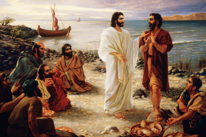 Christ asking the fishermen of Galilee to leave their trade and follow Him