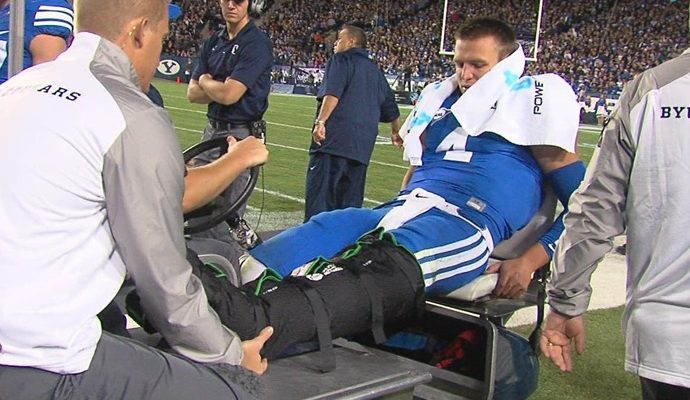 Taysom Hill broken leg BYU football