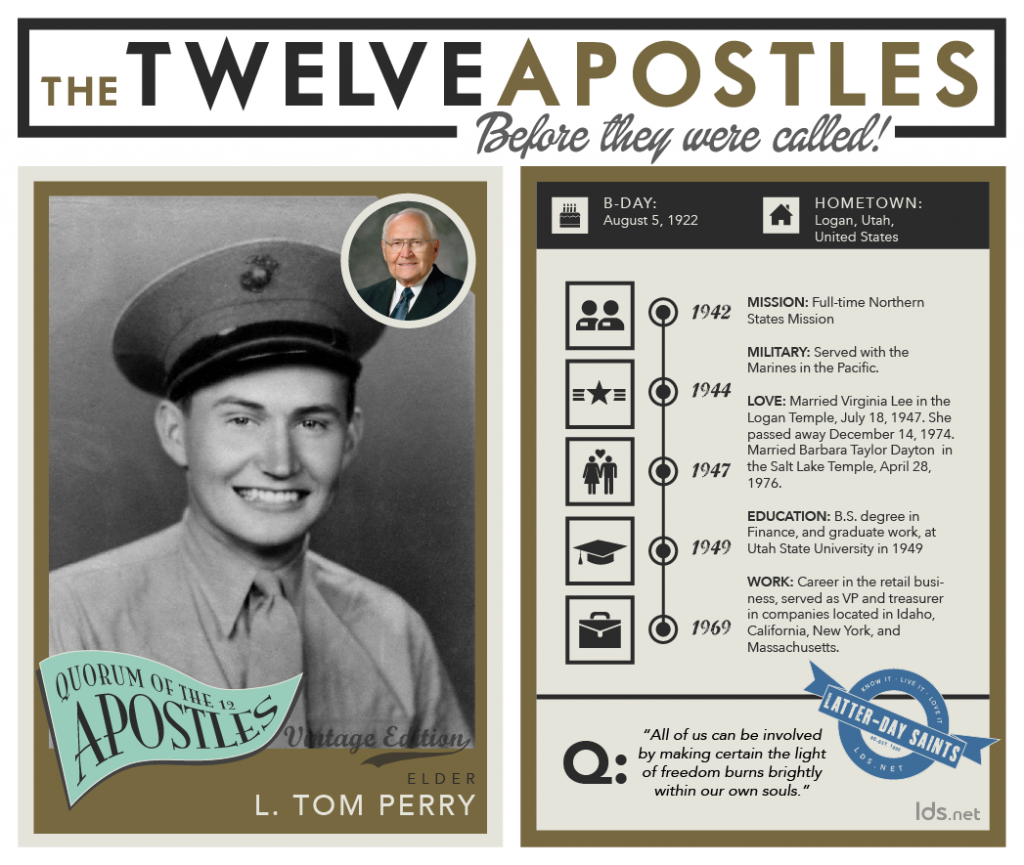 Infographic of L. Tom Perry's life
