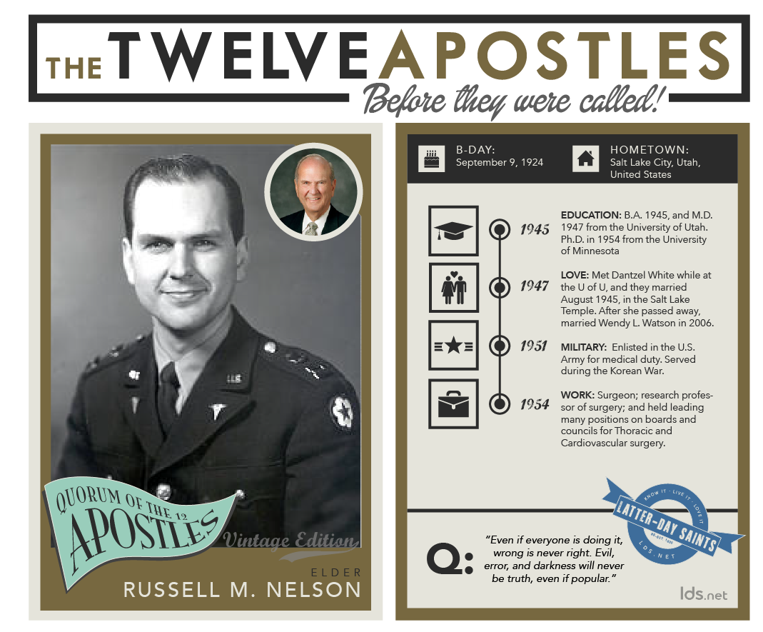 infographic of Russel M. Nelson's life