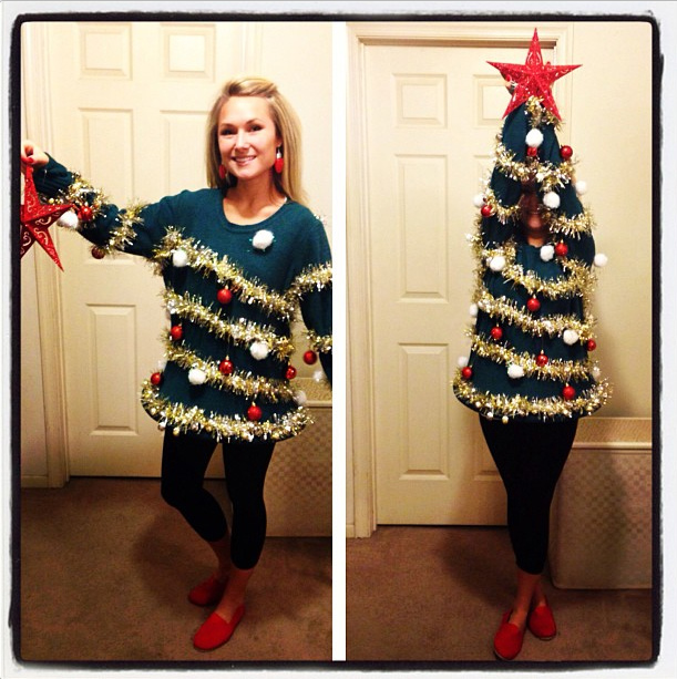 Ugly, Christmas Sweater, Christmas Tree, decorations