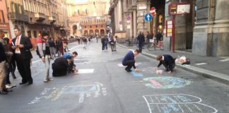 Missionaries Sidewalk chalk, Italy