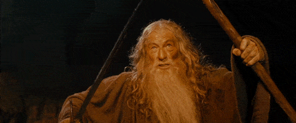 Gif of Gandalf saying You shall not pass