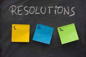 New Year's Resolutions sticky notes