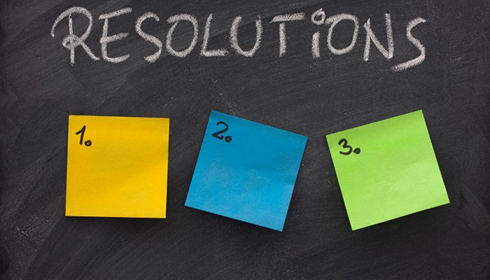 New Year's Resolutions sticky notes