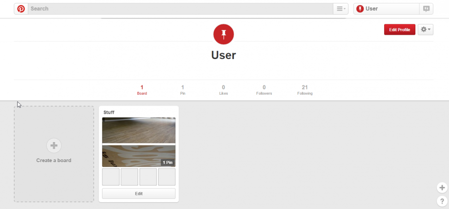 Pinterest profile