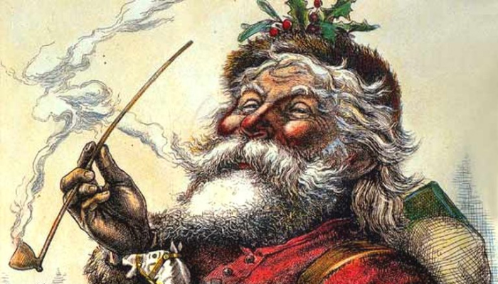 Harper's weekly cartoon of santa claus