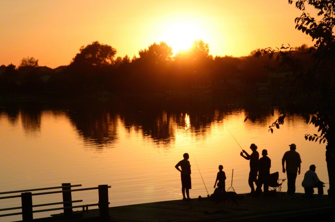 Members of the church spending an evening together