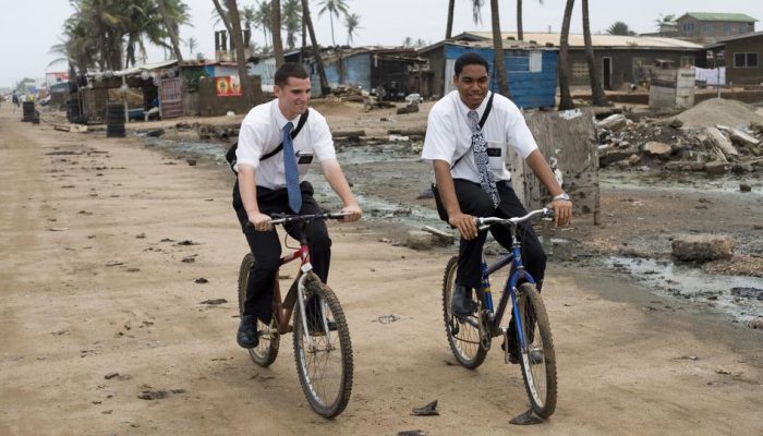 mormon missionaries on bikes