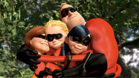Family hug in The Incredibles 
