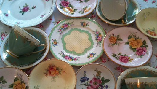 unmatched china plates